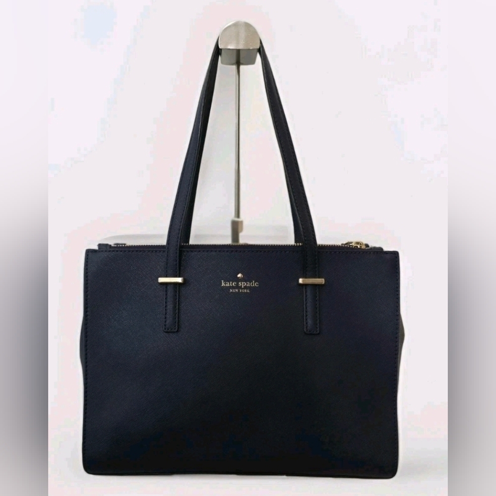 Kate Spade Cedar Street Jensen Navy Saffiano Leather Structured Work Satchel